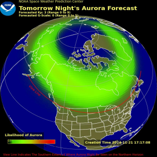 Auroral Viewline Forecast - Tomorrow